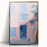 Electric Wall Art | Vibrant Pink & Blue Modern Electric House Art Canvas