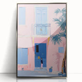 Electric Wall Art | Vibrant Pink & Blue Modern Electric House Art Canvas
