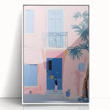 Electric Wall Art | Vibrant Pink & Blue Modern Electric House Art Canvas