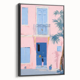 Electric Wall Art | Vibrant Pink & Blue Modern Electric House Art Canvas