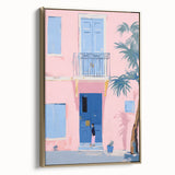 Electric Wall Art | Vibrant Pink & Blue Modern Electric House Art Canvas