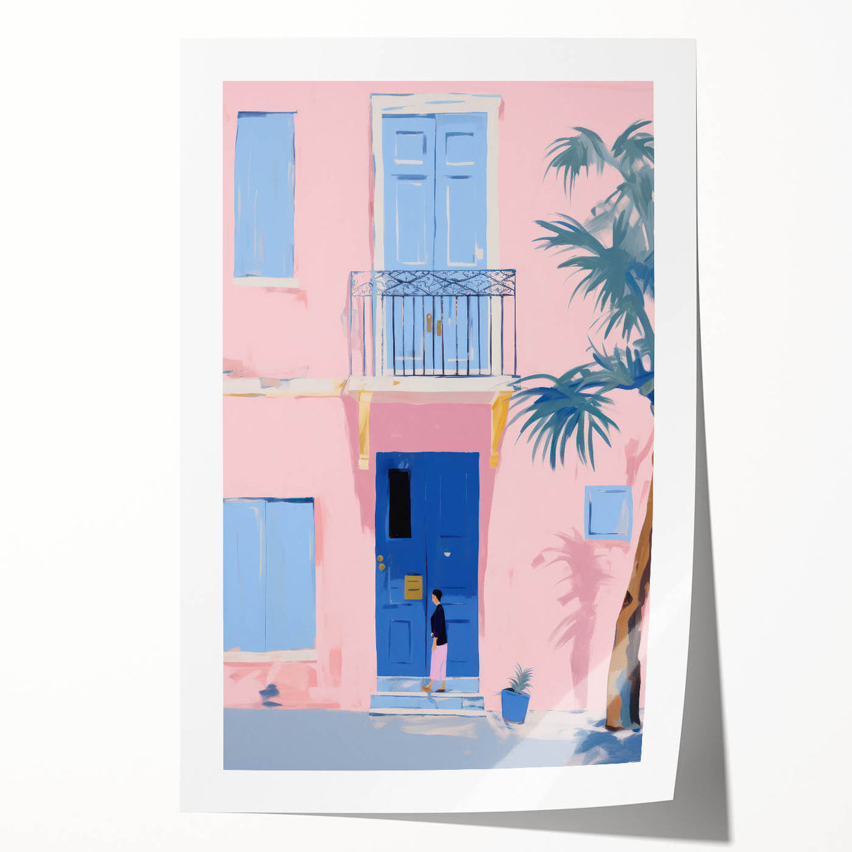 Electric Wall Art | Vibrant Pink & Blue Modern Electric House Art Canvas