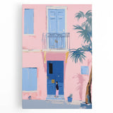 Electric Wall Art | Vibrant Pink & Blue Modern Electric House Art Canvas