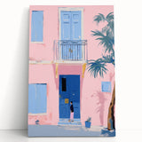 Electric Wall Art | Vibrant Pink & Blue Modern Electric House Art Canvas