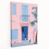 Electric Wall Art | Vibrant Pink & Blue Modern Electric House Art Canvas