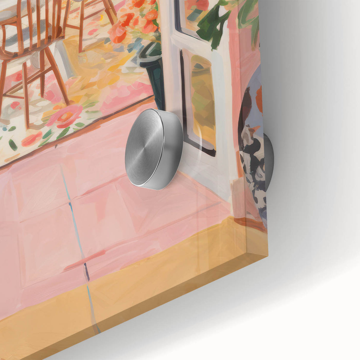Electric Wall Art | Vibrant Dining Room Scene Modern Electric Art Canvas