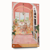 Electric Wall Art | Vibrant Dining Room Scene Modern Electric Art Canvas