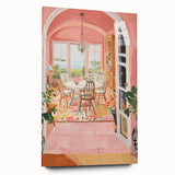 Electric Wall Art | Vibrant Dining Room Scene Modern Electric Art Canvas