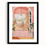 Electric Wall Art | Vibrant Dining Room Scene Modern Electric Art Canvas