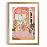 Electric Wall Art | Vibrant Dining Room Scene Modern Electric Art Canvas