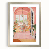 Electric Wall Art | Vibrant Dining Room Scene Modern Electric Art Canvas