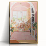 Electric Wall Art | Vibrant Dining Room Scene Modern Electric Art Canvas