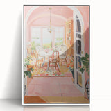 Electric Wall Art | Vibrant Dining Room Scene Modern Electric Art Canvas