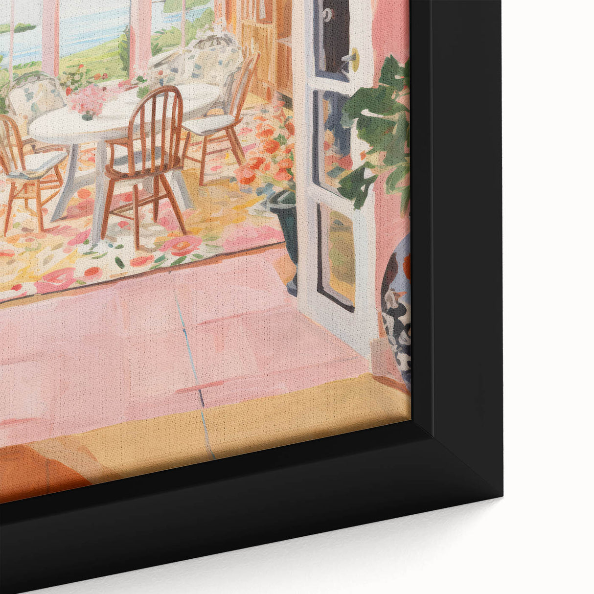 Electric Wall Art | Vibrant Dining Room Scene Modern Electric Art Canvas