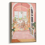 Electric Wall Art | Vibrant Dining Room Scene Modern Electric Art Canvas