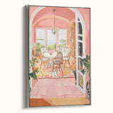 Electric Wall Art | Vibrant Dining Room Scene Modern Electric Art Canvas