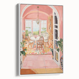 Electric Wall Art | Vibrant Dining Room Scene Modern Electric Art Canvas