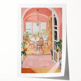 Electric Wall Art | Vibrant Dining Room Scene Modern Electric Art Canvas