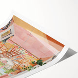 Electric Wall Art | Vibrant Dining Room Scene Modern Electric Art Canvas