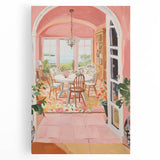 Electric Wall Art | Vibrant Dining Room Scene Modern Electric Art Canvas