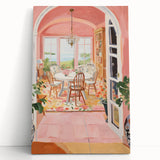 Electric Wall Art | Vibrant Dining Room Scene Modern Electric Art Canvas