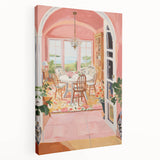 Electric Wall Art | Vibrant Dining Room Scene Modern Electric Art Canvas