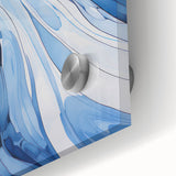 Electric Wall Art | Vibrant Abstract Blue Waves Modern Electric Art Canvas