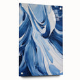 Electric Wall Art | Vibrant Abstract Blue Waves Modern Electric Art Canvas