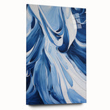 Electric Wall Art | Vibrant Abstract Blue Waves Modern Electric Art Canvas