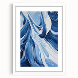 Electric Wall Art | Vibrant Abstract Blue Waves Modern Electric Art Canvas