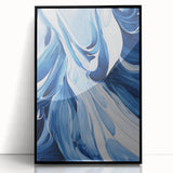 Electric Wall Art | Vibrant Abstract Blue Waves Modern Electric Art Canvas