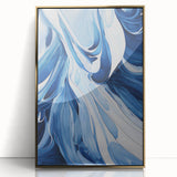 Electric Wall Art | Vibrant Abstract Blue Waves Modern Electric Art Canvas