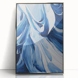 Electric Wall Art | Vibrant Abstract Blue Waves Modern Electric Art Canvas