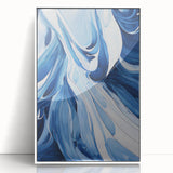 Electric Wall Art | Vibrant Abstract Blue Waves Modern Electric Art Canvas