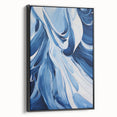 Electric Wall Art | Vibrant Abstract Blue Waves Modern Electric Art Canvas