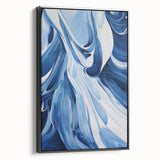 Electric Wall Art | Vibrant Abstract Blue Waves Modern Electric Art Canvas