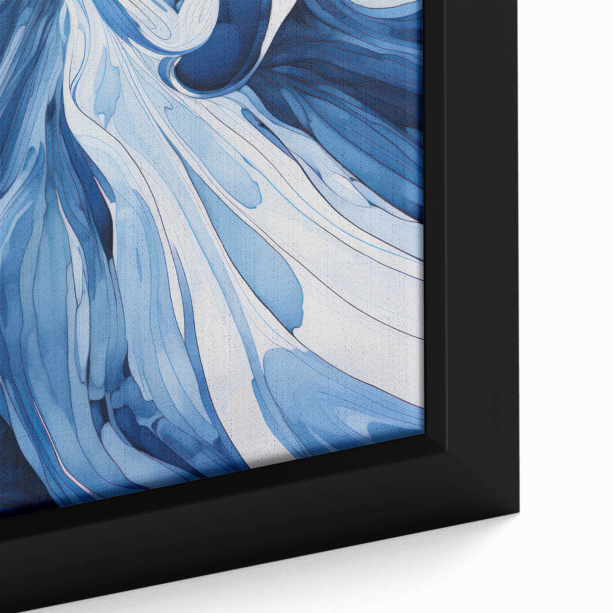 Electric Wall Art | Vibrant Abstract Blue Waves Modern Electric Art Canvas