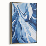 Electric Wall Art | Vibrant Abstract Blue Waves Modern Electric Art Canvas