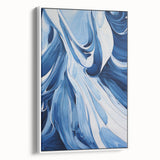 Electric Wall Art | Vibrant Abstract Blue Waves Modern Electric Art Canvas