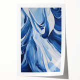 Electric Wall Art | Vibrant Abstract Blue Waves Modern Electric Art Canvas