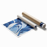 Electric Wall Art | Vibrant Abstract Blue Waves Modern Electric Art Canvas