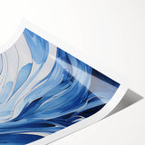 Electric Wall Art | Vibrant Abstract Blue Waves Modern Electric Art Canvas