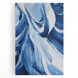 Electric Wall Art | Vibrant Abstract Blue Waves Modern Electric Art Canvas