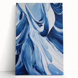 Electric Wall Art | Vibrant Abstract Blue Waves Modern Electric Art Canvas