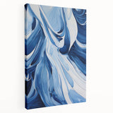 Electric Wall Art | Vibrant Abstract Blue Waves Modern Electric Art Canvas