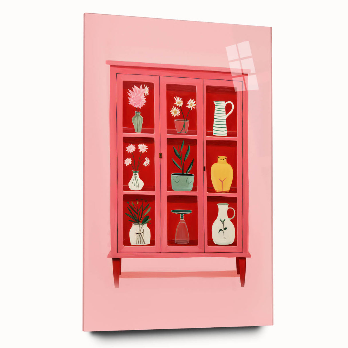 Electric Wall Art | Vibrant Floral Display Cabinet Modern Electric Art Canvas
