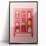 Electric Wall Art | Vibrant Floral Display Cabinet Modern Electric Art Canvas