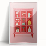 Electric Wall Art | Vibrant Floral Display Cabinet Modern Electric Art Canvas