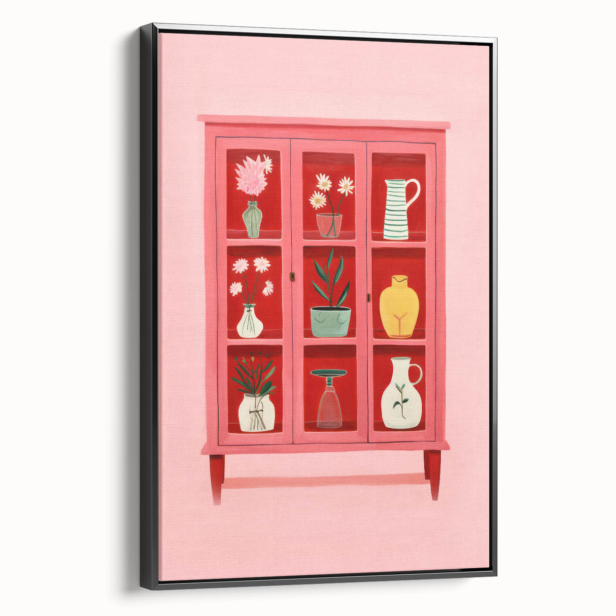 Electric Wall Art | Vibrant Floral Display Cabinet Modern Electric Art Canvas
