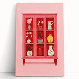 Electric Wall Art | Vibrant Floral Display Cabinet Modern Electric Art Canvas